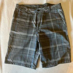 O’Neil shorts, 11” inseam, Grey/Black w/blue